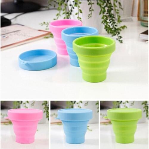 Folding Cups Gargle Cup Water Cup Travel Silicone Retractable Coloured Portable Outdoor Travel Tea Coffee Silicone Cups Handcup
