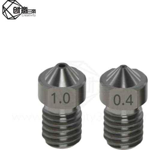 3D Printer Parts Nozzle E3D V6 Die Steel Nozzle V5 High Temperature Hardened Steel Nozzle M6 Thread 0.2/0.3/0.4/0.5/0.6 1.75mm