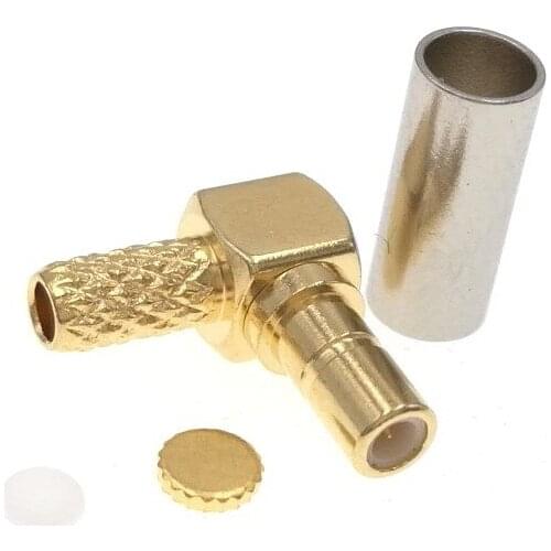 SSMB Male Crimp Right Angle RF Connector For RG316 RG174