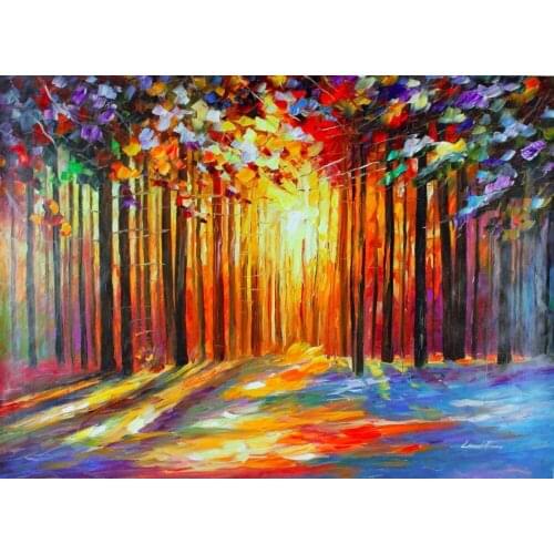 Thick Texture Landscape Oil on Canvas Painting for Home Decor Wall Art Picture Painting January Sun Hand Painted No Framed