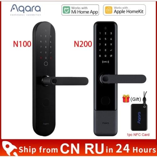 Xiaomi Aqara N100 Smart Door Lock Fingerprint Bluetooth Password NFC Unlock Works with Mijia HomeKit Smart Linkage with Doorbell