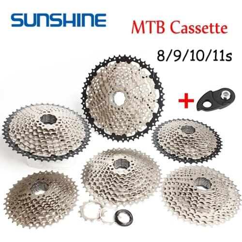 Sunshine MTB Cassette 8S 9S 10S 11S Cycling Flywheel Sprocket with Hanger 11-32/36/40/42/46/50T Mountain Bike Parts