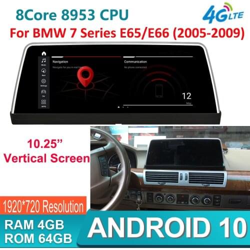 10.25“ Vertical stand-up Monitor Android 10.0 4G+64G car radio dvd GPS multimedia for BMW 7 Series E65 E66 2003 2004 2005 2006