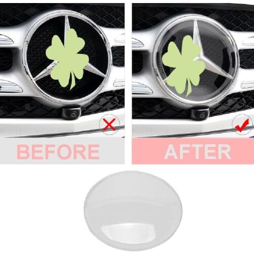 Wooeight 2xFront Back Grille Logo Protective Cover Cap Emblem Anti-theft Durable Acrylic Fit for Mercedes Benz Car Accessories