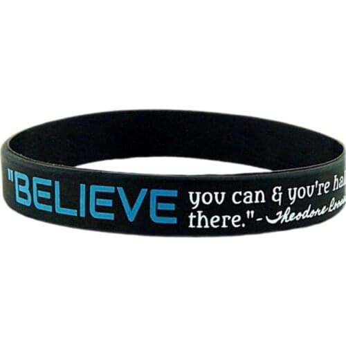 Y166 Dream Greatness Believe Silicone Rubber Bracelets Wristband Sport Bangle Motivational Adults Teens Gift