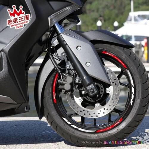 1 Set For YAMAHA Xmax 300 400 Tmax 500 530 560 Suitable Motorcycle MotorBike Wheel Reflective Waterproof Rim Sticker Decals