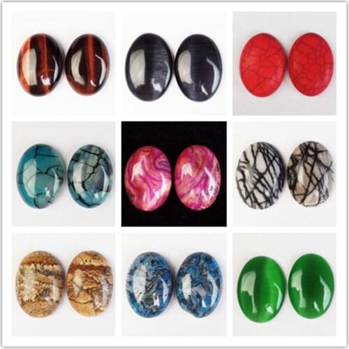 1Pcs Beautiful Mixed stone Oval CAB CABOCHON DIY jewelry Making 18x13mm