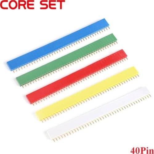 10Pcs 1X40 PIN Single Row Straight FEMALE PIN HEADER 2.54MM PITCH Strip Connector Socket 140 40p 40PIN 40 PIN FOR PCB arduino