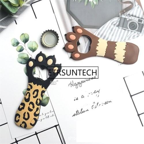 100pcs Magnet Cat Paw Claw Shaped Bottle Opener Cute Bar Tool Glass Beer Bottle Opener Corkscrew Kitchen Bar Tools Fridge Magnet