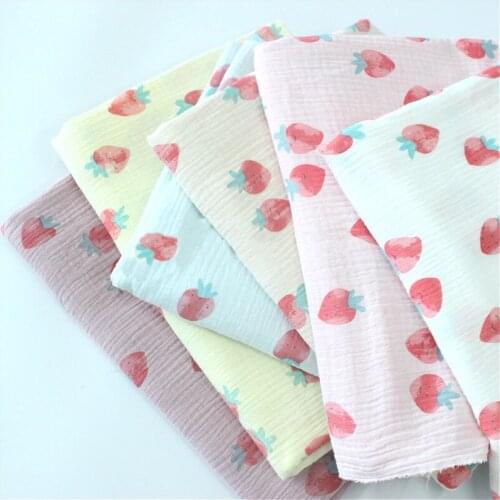 135cm X50cm High Quality Soft Thin Double Crepe Hedgehog Texture Floral Cotton Fabric, Make Shirt, Dress, Underwear, Cloth