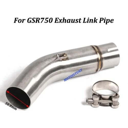 51MM Motorcycle Exhaust Middle Link Pipe Connect Pipe Middle Pipe Interface Tube For Suzuki GSR750 Stainless Steel Slip on