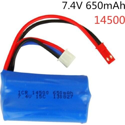 7.4V 650mAH 14500 Lipo Battery For Syma F1 Remote control helicopter li-po 2s battery 650 mAH 7.4 V 14500 15C Toy Battery