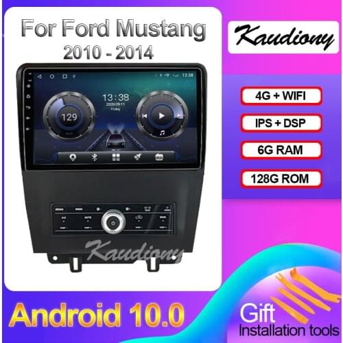 Kaudiony 10.1" Android 10.0 6+128GB Car Radio Automotivo For Ford Mustang Car Multimedia Player Auto GPS Navigation 4G 2010-2014