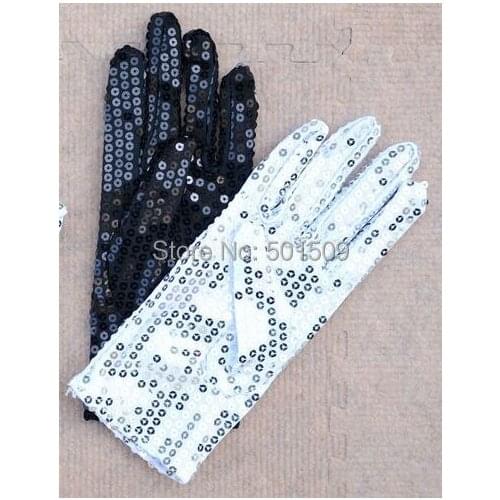 Free Shipping full sequins black/silver/red/blue/golden jazz/dance gloves for adults free size