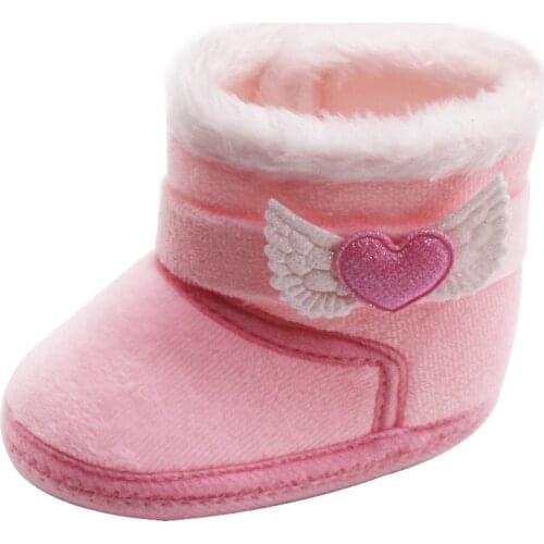 Baby Girls Newborn Baby Shoes High-top Solid Color Snow Boots Baby Boy Cuffed Sleeves Plus Velvet Thick Cotton Boots Cotton Shoe