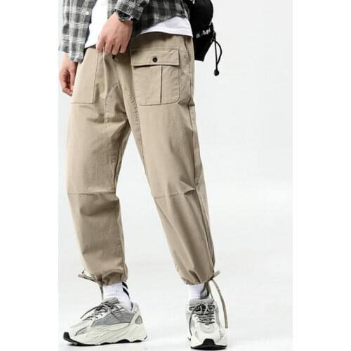 Nice Safari Style Harajuku Cotton Mens Cargo Pants Hip Hop Joggers Sweatpants Trousers Male Streetwear Ankle-Length Harem Pants