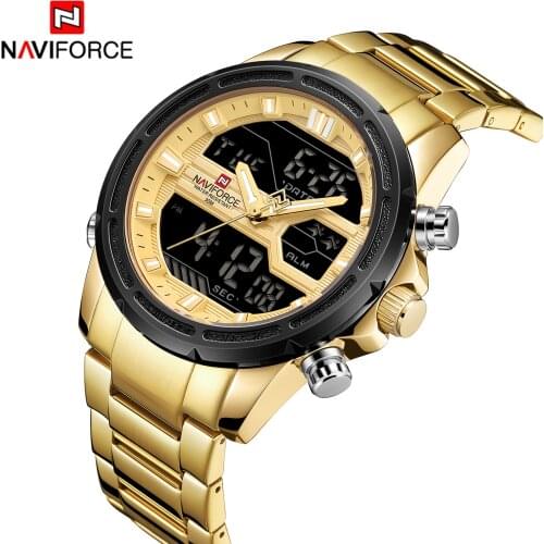 2020 NAVIFORCE Mens Watches Top Brand Luxury Sport Watch Men Dual Display Waterproof Wristwatch Relogio Masculino Clock 9138