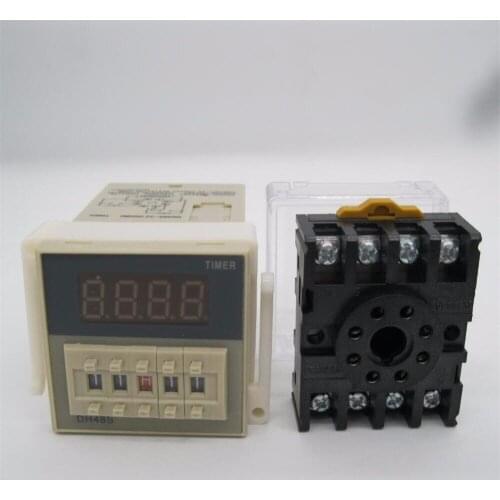 DH48S-2Z 0.01s-99H99M Programmable Time Timer Relay Switch On Delay SPDT 2 Groups Contacts 8 Pins 220VAC 12VDC/AC 24VDC/AC