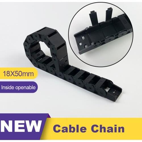 Cable Chains 18x50 mm Semi-closed Inside Openable Plastic Towline Transmission 18*50 Drag Chain for Machine