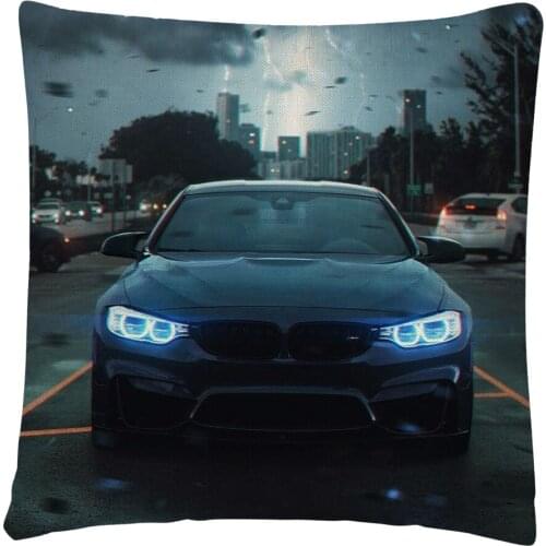 Beautiful Family Car Pattern Cushion Cover Pillow Case for Home Sofa Car Decor Pillowcase 45X45cm