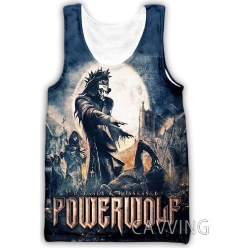CAVVING 3D Printed Powerwolf Band Tank Tops Harajuku Vest Summer Undershirt Shirts Streetwear for Men/women