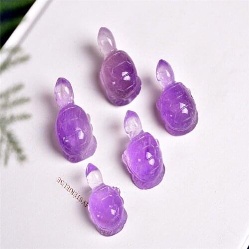 Cute Natural Stone Crystal gem Hand Made Carved Tortoise Crystal Turtle Fashion Carved Craft Animal Figurine Gifts