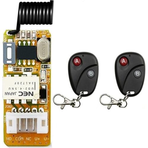 3.7V Mini RF Remote Switch 433 315 4.2V 4.5V 5V 6V 7.4V 9V 12V Small Relay Contact Wireless Switches NO COM NC Relay Contact ASK