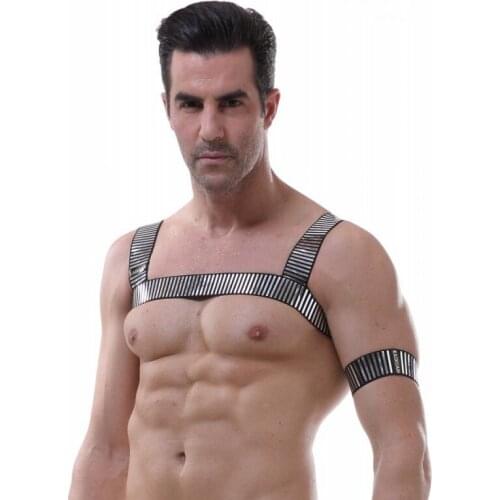 Man Exotic Tank Camouflage Print Gold Elastic Bandage Tops Straps Shirt Bondage Sexy Lingerie Harness Gay Fetish Lingerie Vest