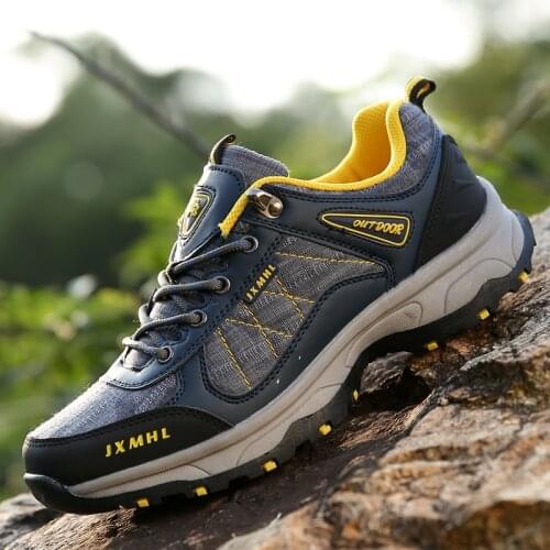 Men Rock Climbing Shoes Sneakers Breathable Anti-skid Walking Hiking Trekking Shoes Male Trail Hunting Shoes Footwear 2020 New