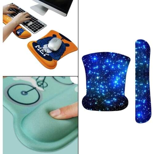 Soft Mouse Wrist Rest Support & Keyboard Wrist Rest Pad Non-Slip Rubber Base for Office Durable Relieve Wrist Pain Colorful