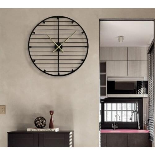 Nordic Art Wall Clock Modern Design Silent Minimalist Large Wall Clock Metal Living Room Creative Klok Industrial Decor AD50WC