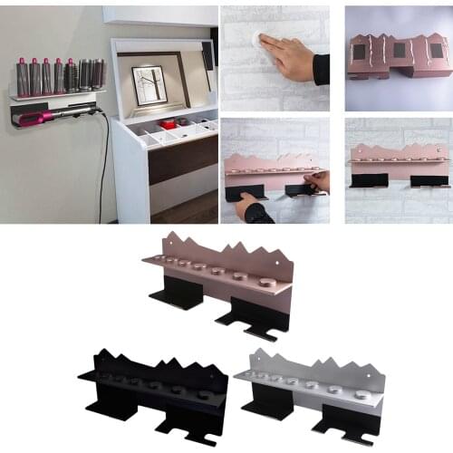Barbershop Aluminum Alloy Wall Mount Holder for Hair Styler Stand Shelf Pre-Styling Dryer Volumizing Brush for Home
