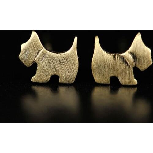 2016 New Gold-color Little Dog Stud Earrings For Women Jewelry Free Shipping Brincos