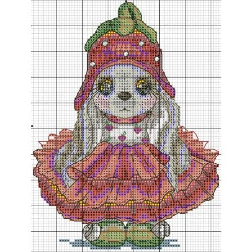Oneroom lovely rabbit cross stitch kit aida 14ct canvas stitches embroidery DIY handmade cross stitch set