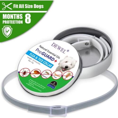 Dewel Flea And Tick Collar Flea Mosquitoes Lice Insect Large Dog Anti Flea Collar 8 Month Natural Dogs Protection Pets Flea&tick