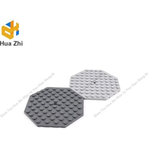 "Building Blocks Parts 89523 2PCS Plate Special 10 x 10 Octagonal with Hole LEGOING MOCS Education"
