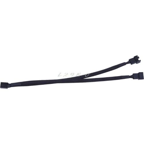 Fan Splitter Extension Cable 1 to 2 Way Y-Splitter Sleeved 4 Pin PWM Fan Connector Extension Adapter Cable