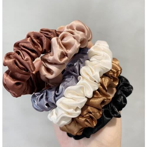 6 Pcs/set Best Selling Set Elastic Tie Hair Silk Satin Headband Ponytail Large Intestine Hair Tie Rope Accessories Wholesale