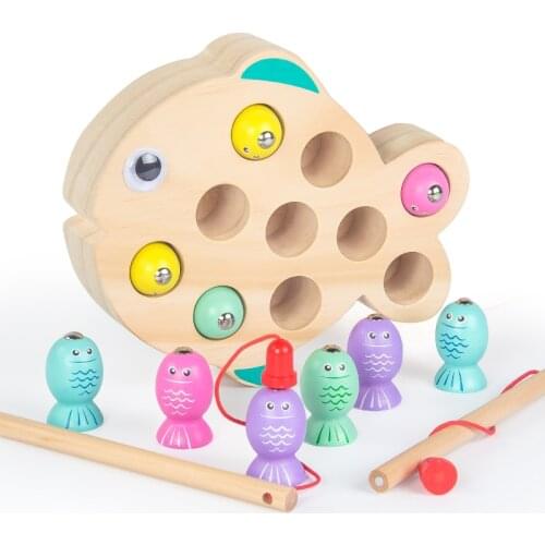Fishing Toys For Girls Childrens Game Wooden Magnetic Fishing Game Early Learning Educational Toys For Children Birthday Gift