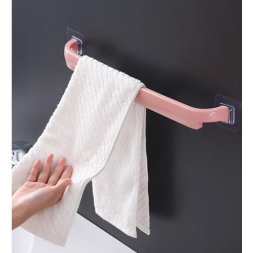 Self-adhesive Towel Rack Wall-mounted Bathroom Frame Adhesive Bathroom Shelf Pendant Popular