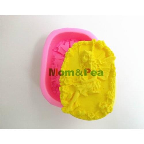 Mom&Pea 0334 Fairy Playing Swing Silicone Soap Mold Cake Decoration Fondant Cake 3D Mold Food Grade Silicone Mould