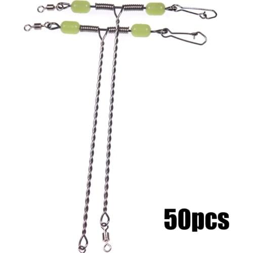 50pcs T Shape Saltwater Fishing Rig Branch Balance Stainless Wire Arms With Luminous Beads /Swivel /Snap Fishing Accessories