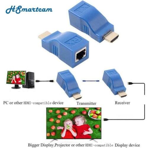 30M 4K HDMI Extender RJ45 Over Cat-6/6e Network LAN Ethernet Adapter For HDTV AU CCTV AHD DVR NVR IP Camera Accessories