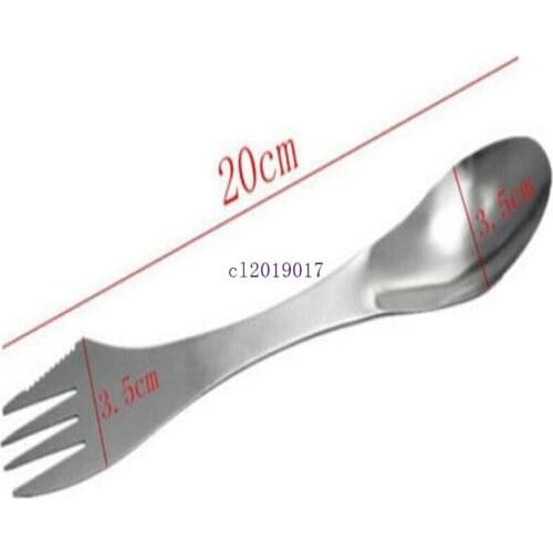 Fork spoon spork 3 in 1 tableware Stainless steel cutlery utensil combo Kitchen outdoor picnic scoop/knife/fork set free ship#12