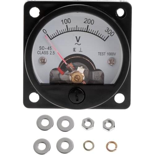 Voltmeter SO-45 AC 0-300V Round Analog Dial Panel Meter Voltmeter Gauge Black