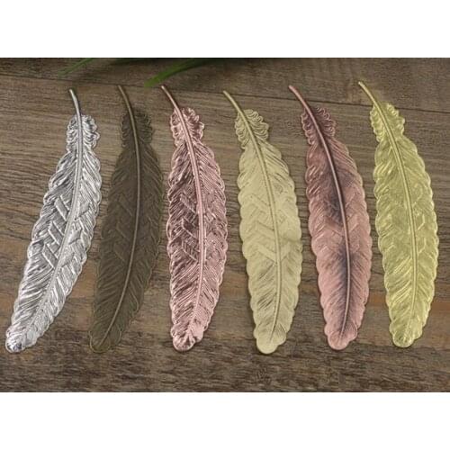 110*24mm Alloy Feather Bookmark Charms/Pendant Copper with Antique Bronze/Silver/Black/Gold color ,DIY Handmade Jewelry Finding