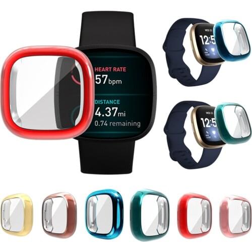 For Fitbit Versa 3 / Sense Protective Cover TPU Case Full Screen Protector Shell For Fitbit Versa3/Sense Smartwatch Frame Bumper