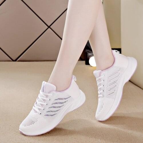 Women Flat Shoes Knit Woman Casual Slip on Vulcanized Shoes Female Mesh Soft Breathable Womens Footwear for Ladies Sneaker