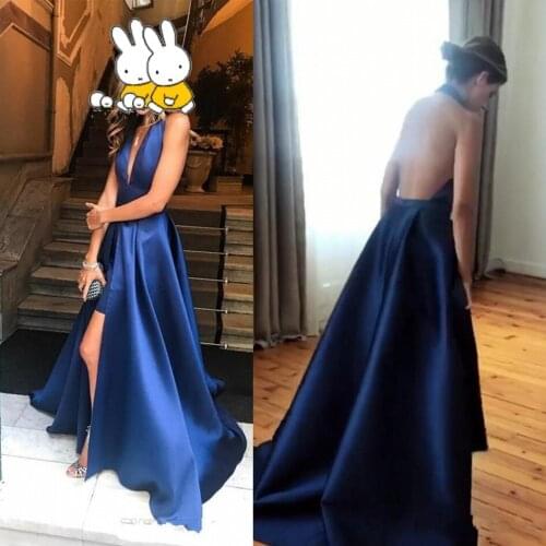 Woman Evening Dresses Sexy Long Formal Gowns Open Back Royal Blue Evening Dress Off Shoulder Robe De Soiree Vestidos De Festa