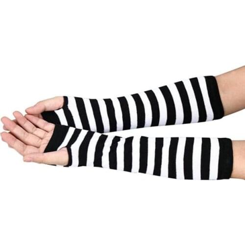 Winter Wrist Arm Hand Warmer Knitted Long Fingerless Gloves Mitten Winter Gloves Tactical Guantes Warm Soft Handschoenen C30107